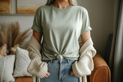 Sage green t shirt mockup image Product Image 1