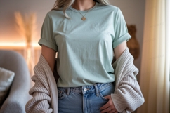 Mint green t shirt mockup image Product Image 1