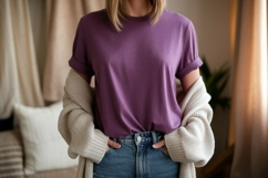 Purple T Shirt Casual Outfit image Product Image 1