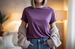 Purple t shirt and jeans mockup image Product Image 1