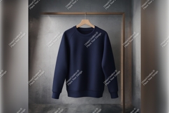 Navy Sweatshirt On Hanger Tshirt Mockup Product Image 1