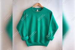 Green Sweatshirt On Hanger Tshirt Mockup Product Image 1