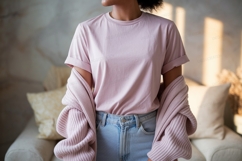 Pink shirt blue jeans cardigan image Product Image 1