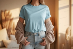 Light blue t shirt mockup clothing Product Image 1