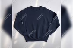 Navy Blue Plain Sweatshirt Tshirt Mockup Product Image 1