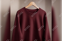 Maroon Sweatshirt On Hanger Tshirt Mockup Product Image 1