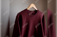 Maroon Sweatshirt On Hanger Tshirt Mockup Display Product Image 1