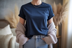 Navy blue t shirt mockup image Product Image 1