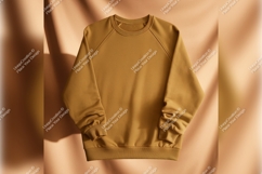 Ochre Sweatshirt Tshirt Mockup Flat Lay Product Image 1