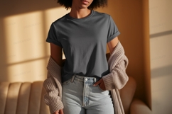 Dark grey t shirt mockup clothing Product Image 1