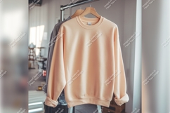 Peach Sweatshirt And Gray Sweatshirt Tshirt Mockup Product Image 1