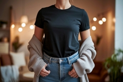 Black T Shirt Mockup fashion Product Image 1