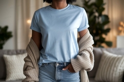 Light blue t shirt mockup clothing Product Image 1