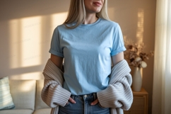 Light blue t shirt mockup clothing Product Image 1