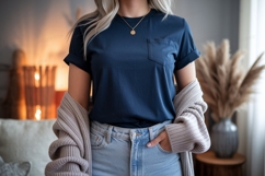 Navy blue t shirt mockup image Product Image 1