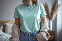 Mint green t shirt mockup image Product Image 1