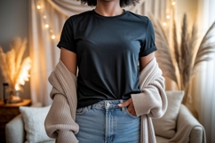 Dark shirt casual outfit mockup apparel clothing Product Image 1
