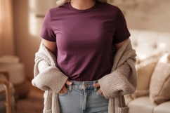 Plum shirt light cardigan denim image Product Image 1