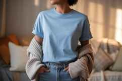 Light blue t shirt mockup clothing Product Image 1