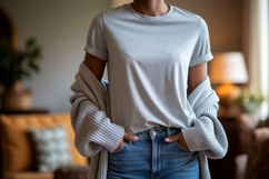 Casual grey t shirt mockup image Product Image 1