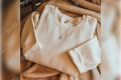 White Sweatshirt With Necklace Tshirt Mockup Product Image 1