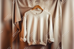 White Sweatshirt On Hanger Tshirt Mockup Product Image 1
