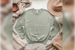 Light Green Tshirt Mockup Flat Lay Product Image 1