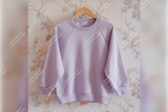 Lilac Tshirt Mockup On Floral Wallpaper Product Image 1