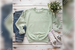 Mint Green Tshirt Mockup With Jeans Product Image 1