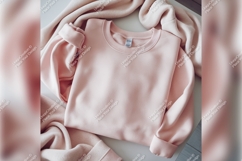 Pink Tshirt Mockup On White Round Table Product Image 1