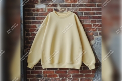 Light Yellow Tshirt Mockup On Brick Wall Product Image 1
