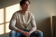 Young man wearing casual clothing male mockup Product Image 1