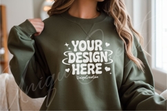 Forest Green Cozy Sweatshirt Mockup Product Image 1