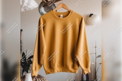Mustard Color Tshirt Mockup Hanging On Rack Product Image 1