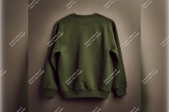 Olive Green Sweatshirt Tshirt Mockup Back View Product Image 1