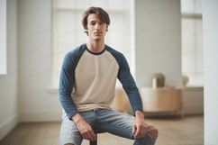 Young man wearing raglan shirt male person Product Image 1