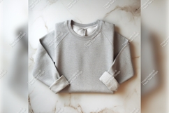 Gray Tshirt Mockup On Marble Background Product Image 1