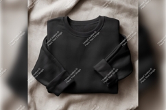 Folded Black Sweatshirt Tshirt Mockup Still Life Product Image 1