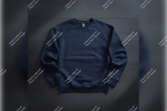 Navy Blue Sweatshirt Flat Lay Tshirt Mockup Product Image 1