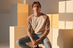 Young man wearing casual clothing fashion mockup Product Image 1