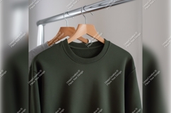 Green Sweatshirt On Hanger Tshirt Mockup Product Image 1
