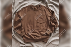 Brown Crew Neck Sweatshirt Tshirt Mockup Product Image 1