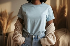 Light blue t shirt and denim jeans image Product Image 1