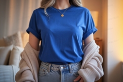 Blue shirt casual outfit mockup Product Image 1