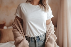 White t shirt and denim jeans mockup Product Image 1