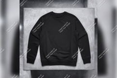 Black Tshirt Mockup On Concrete Background Product Image 1