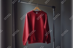 red, sweatshirt, tshirt mockup, blank, apparel, Product Image 1