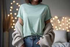 Mint tee draped cardigan shirt Product Image 1