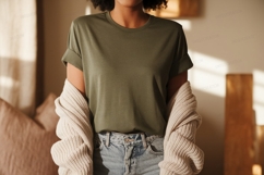 Olive green t shirt mockup image Product Image 1