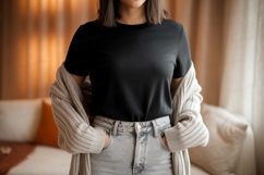 Pink shirt blue jeans casual outfit image Product Image 1